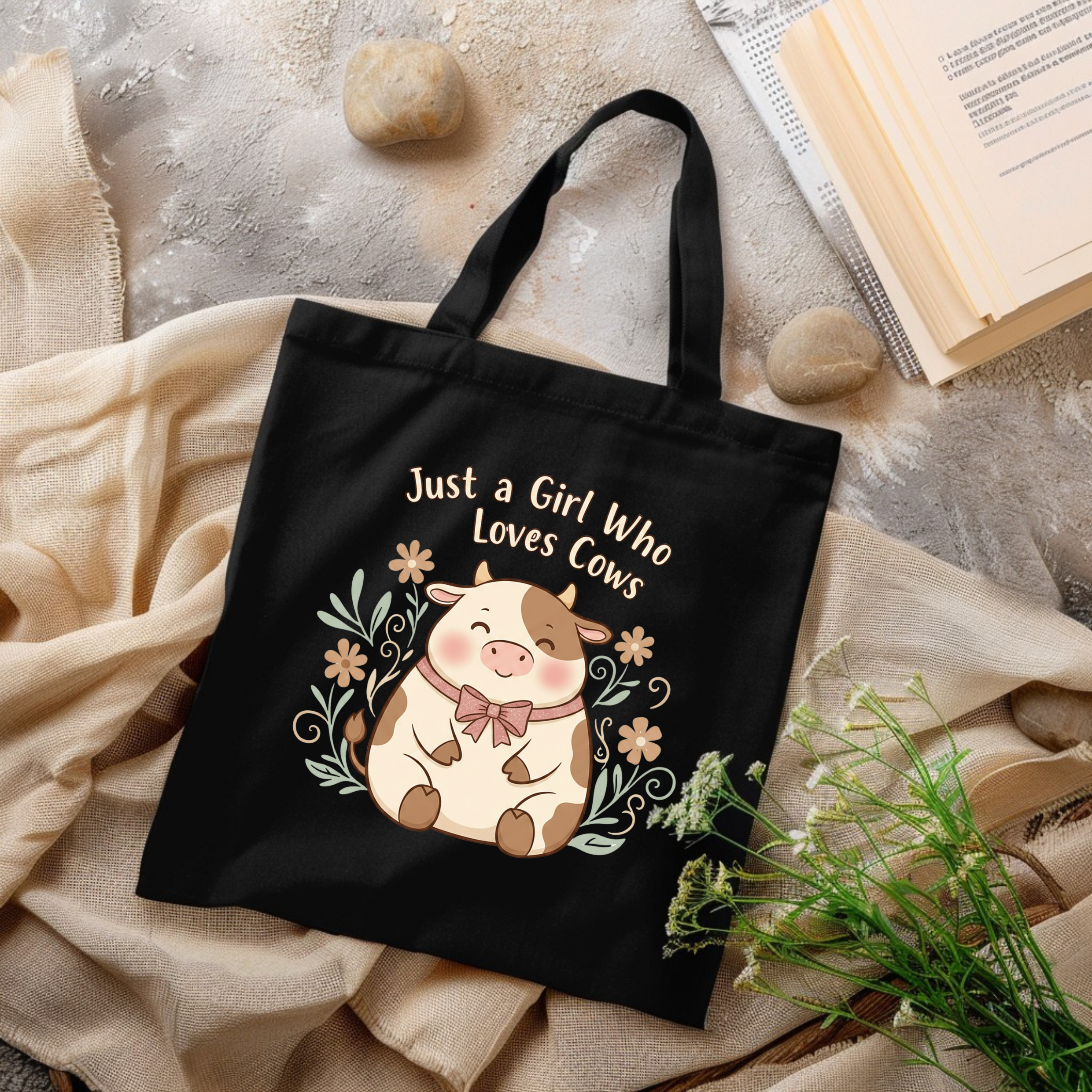 Just a Girl Who Loves Cows Canvas Tote