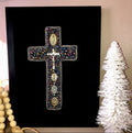Upcycled Jeweled Cross Wall Art