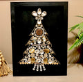 Upcycled Jeweled Christmas Tree  Wall Art