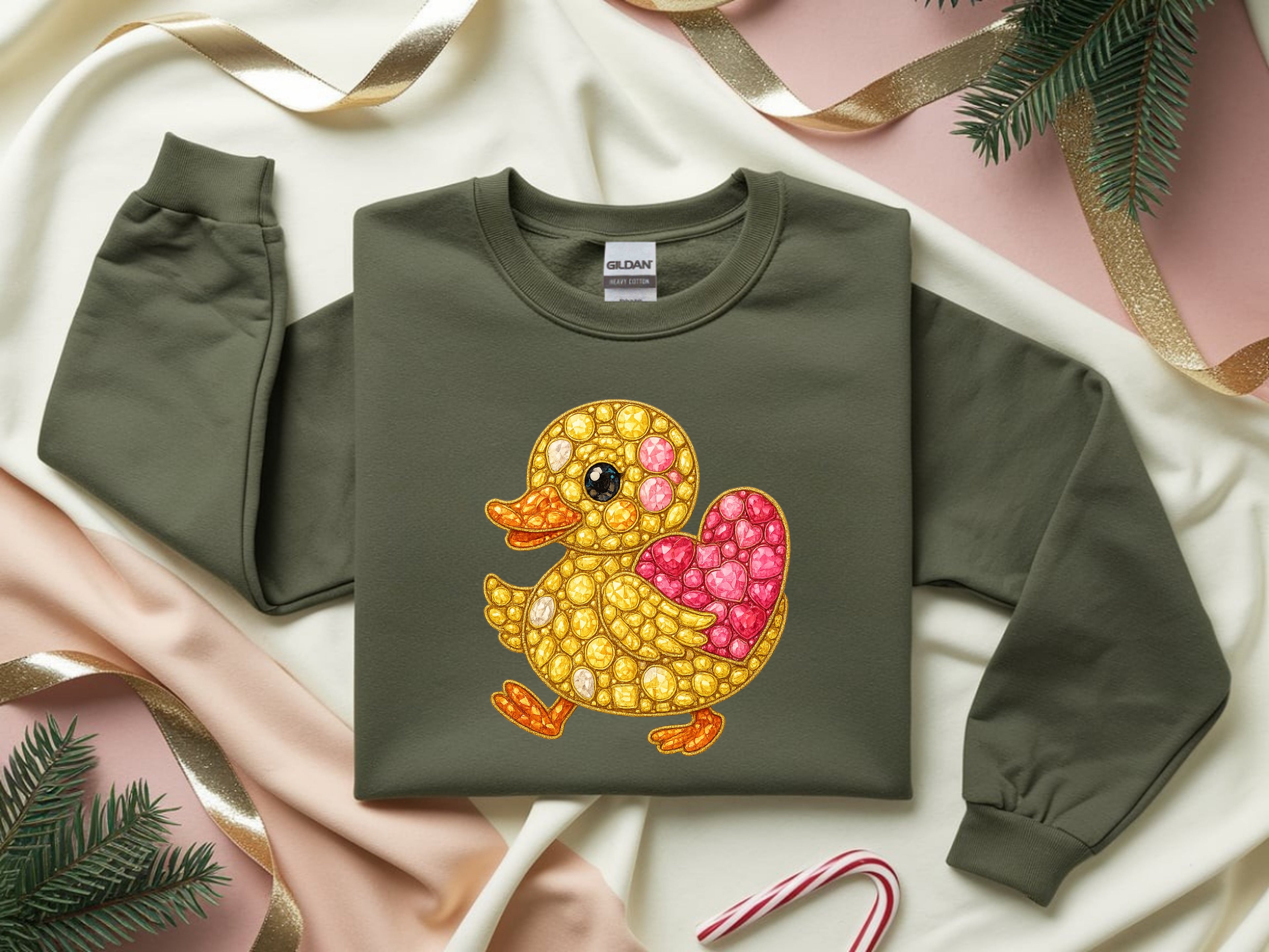 Super Cute Blinged Out Duck Sweatshirt - Fun Graphic Apparel