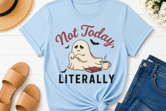 Not Today Literally Exhausted Ghost T-Shirt