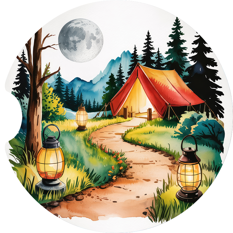 Vintage Camping Car Coaster - Set of 2