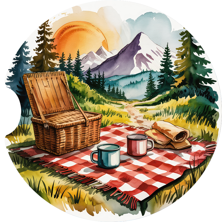 Vintage Camping Car Coaster - Set of 2