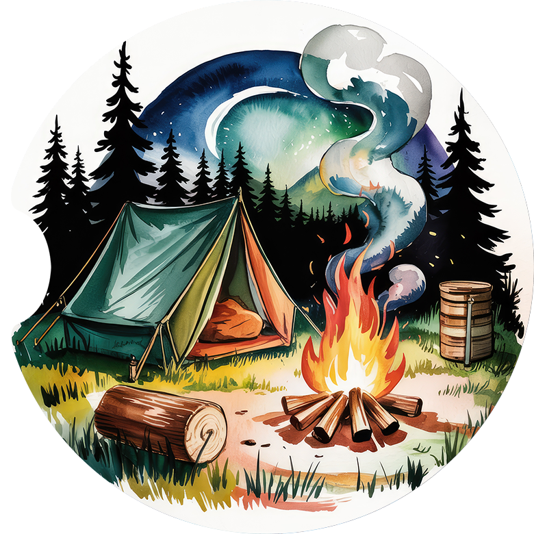 Vintage Camping Car Coaster - Set of 2