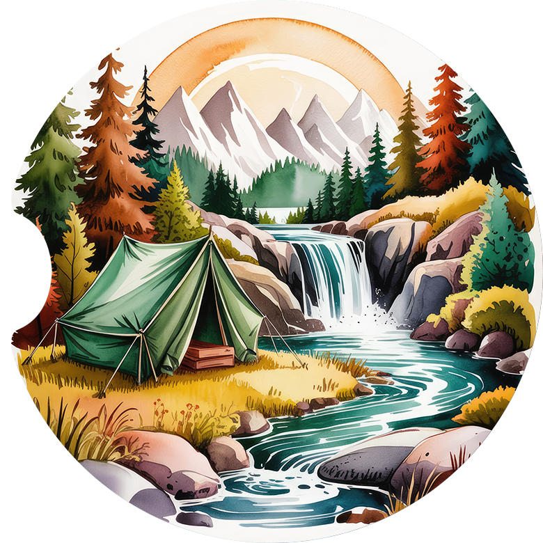 Vintage Camping Car Coaster - Set of 2