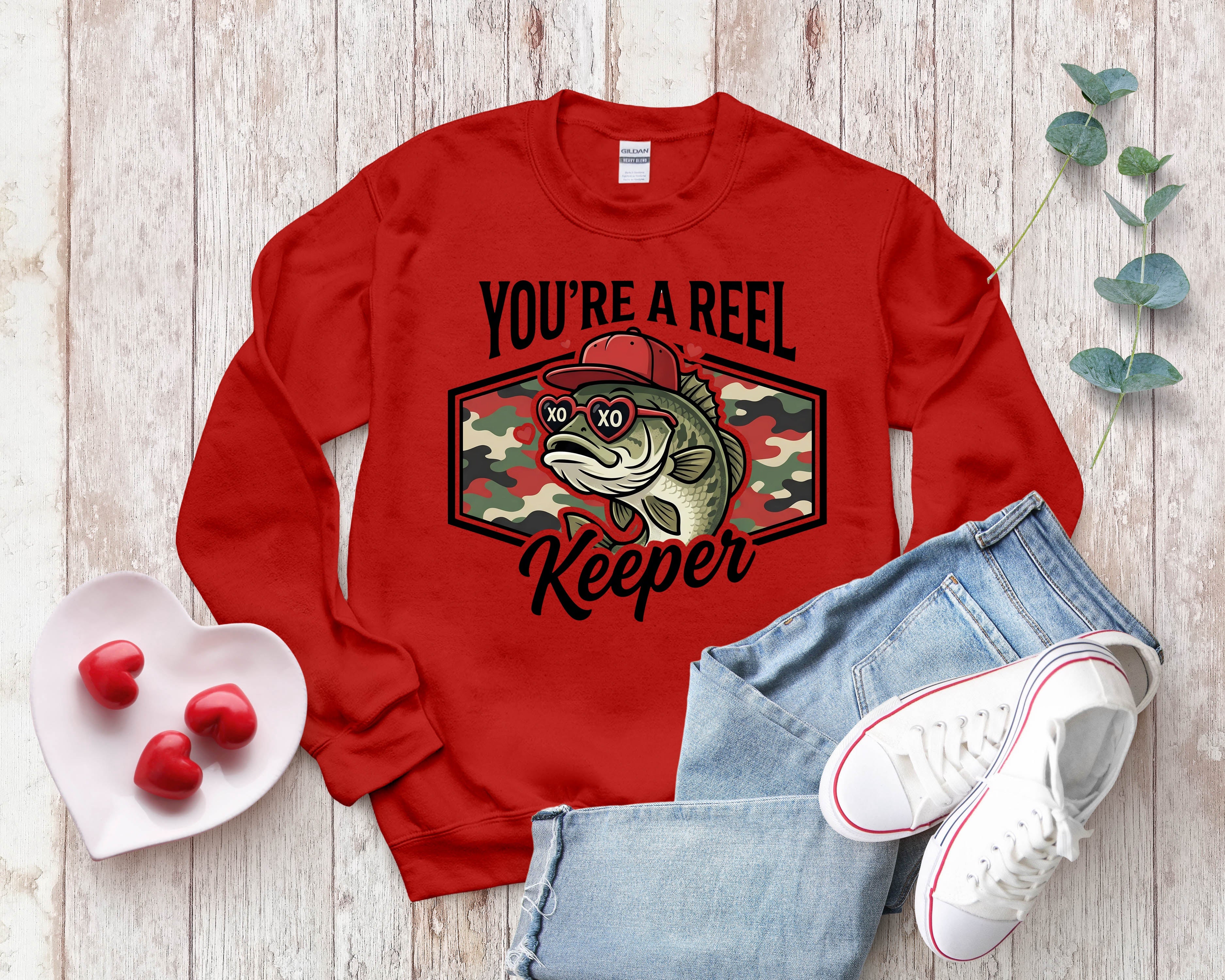 You're a Reel Keeper Sweatshirt - Fishing Love Pun Graphic