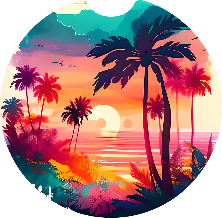 Beach Car Coaster - Set of 2