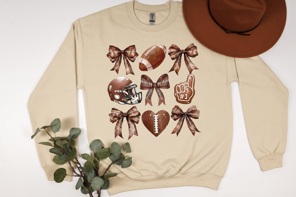 Just A Girl Who Loves Football  & Bows Sweatshirt