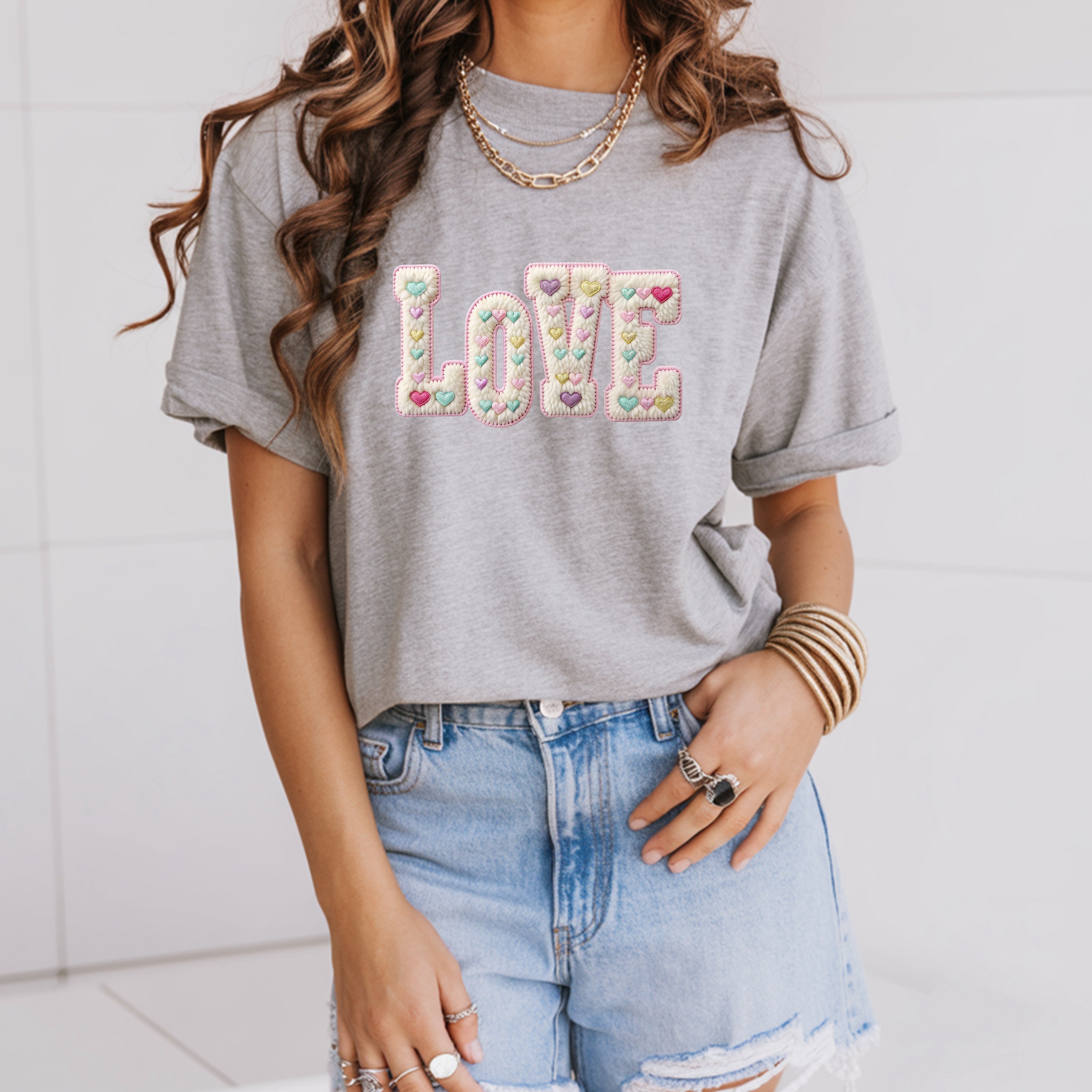 Love Faux Yarn Vibe T-Shirt - Cozy Graphic Tee