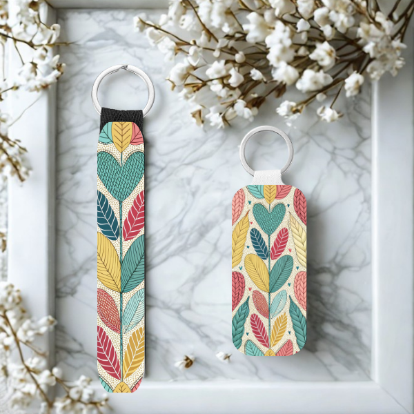 Cottagecore Wristlet Keychain With A Bonus Lip Balm Holder