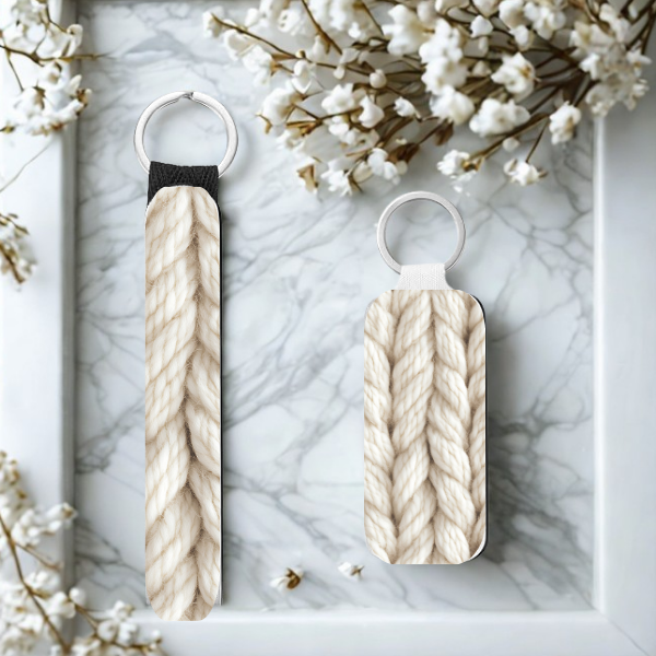 Cottagecore Wristlet Keychain With A Bonus Lip Balm Holder