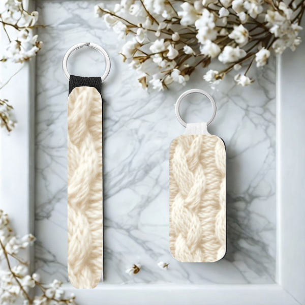 Cottagecore Wristlet Keychain With A Bonus Lip Balm Holder