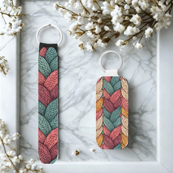 Cottagecore Wristlet Keychain With A Bonus Lip Balm Holder