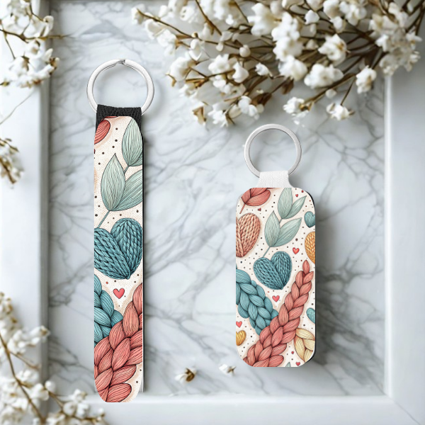 Cottagecore Wristlet Keychain With A Bonus Lip Balm Holder