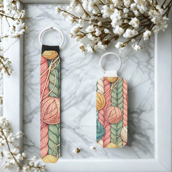 Cottagecore Wristlet Keychain With A Bonus Lip Balm Holder