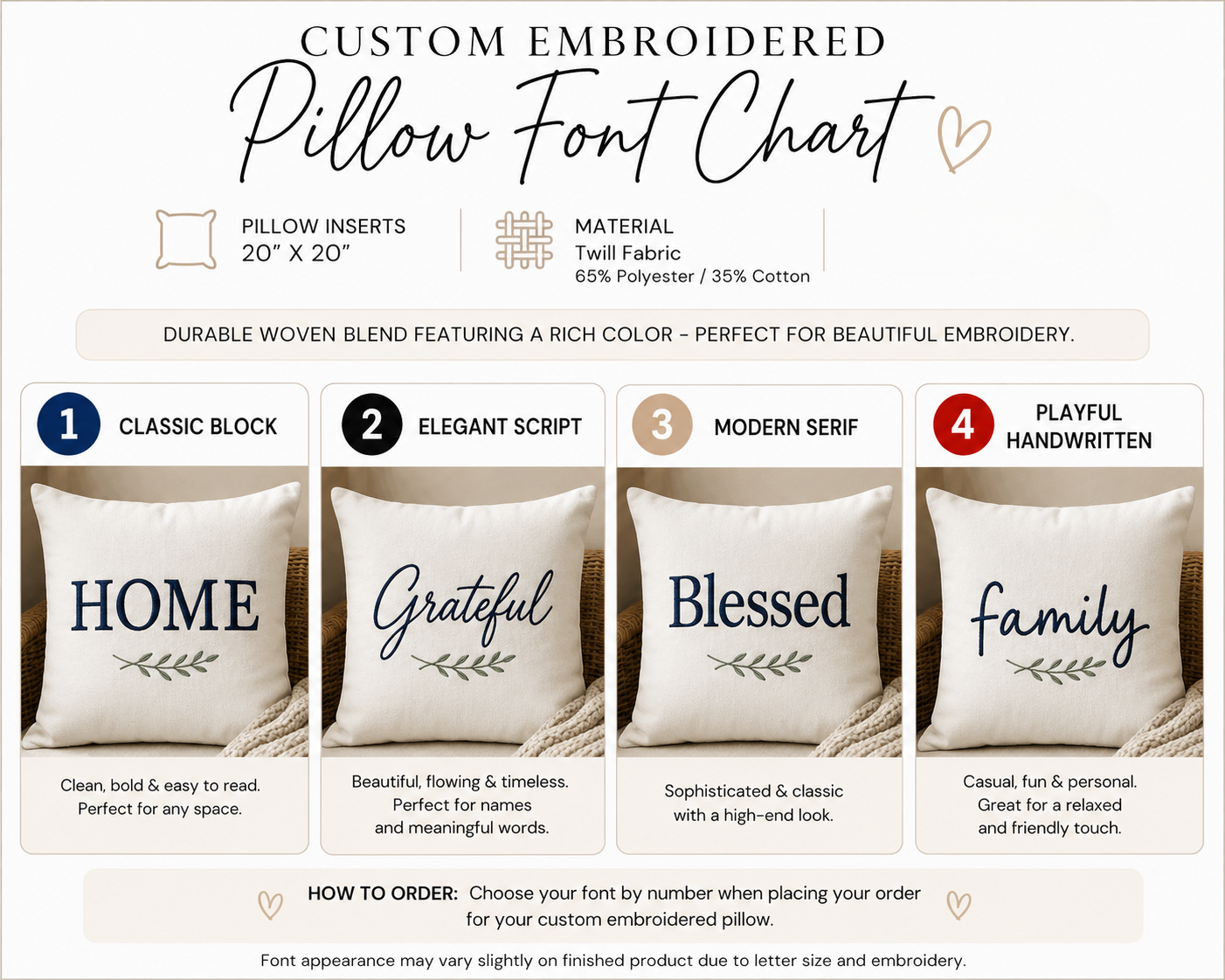 Personalized Custom  Embroidered Pillow