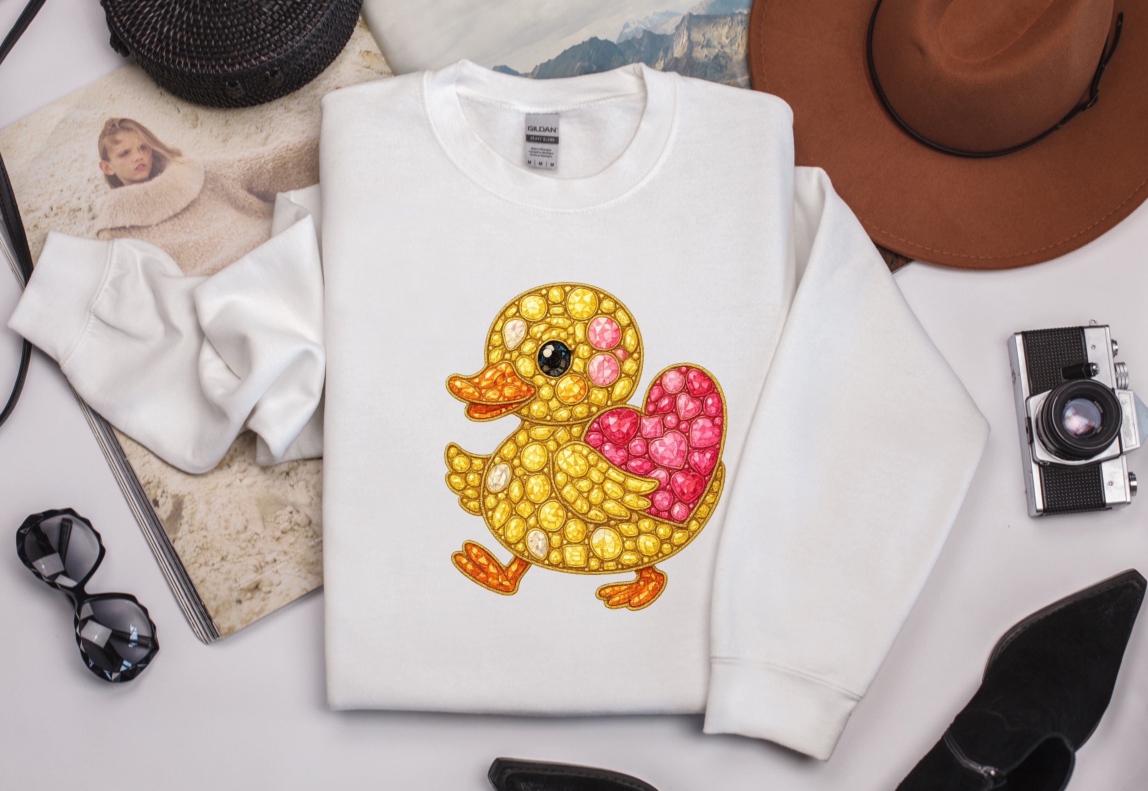 Super Cute Blinged Out Duck Sweatshirt - Fun Graphic Apparel