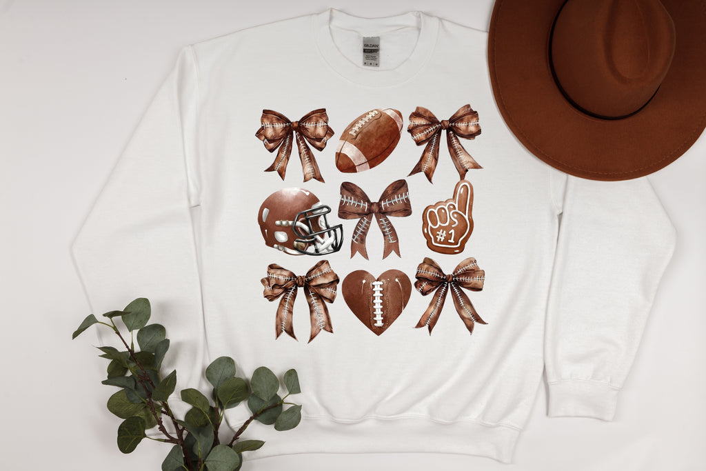 Just A Girl Who Loves Football  & Bows Sweatshirt