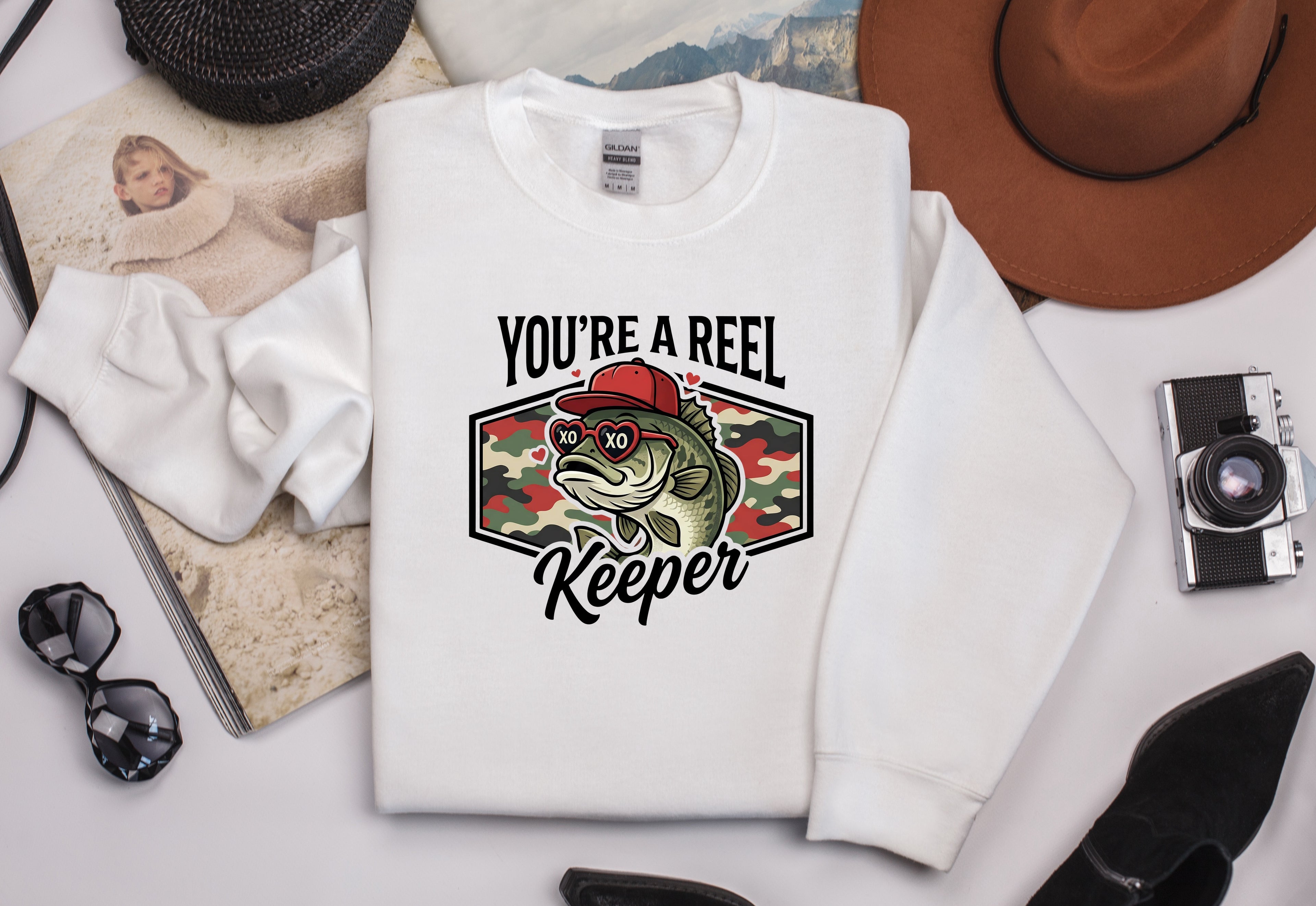 You're a Reel Keeper Sweatshirt - Fishing Love Pun Graphic