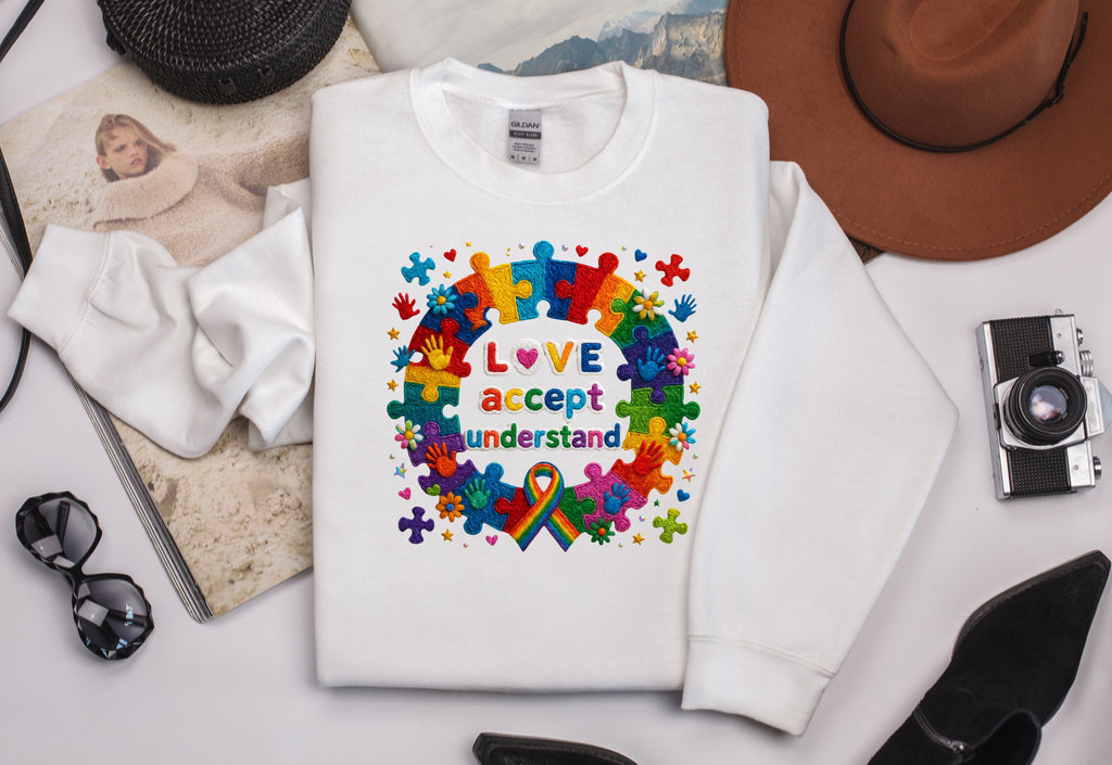 Love, Accept, Understand Autism Sweatshirt - Autism Awareness