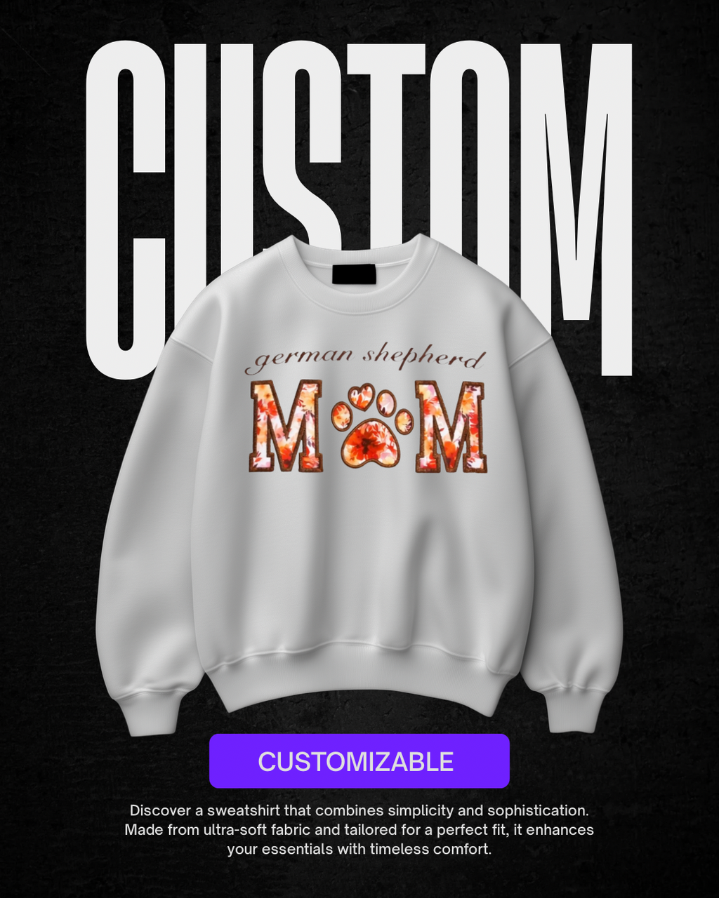 Embroidered DOG MOM Sweatshirt - Adult