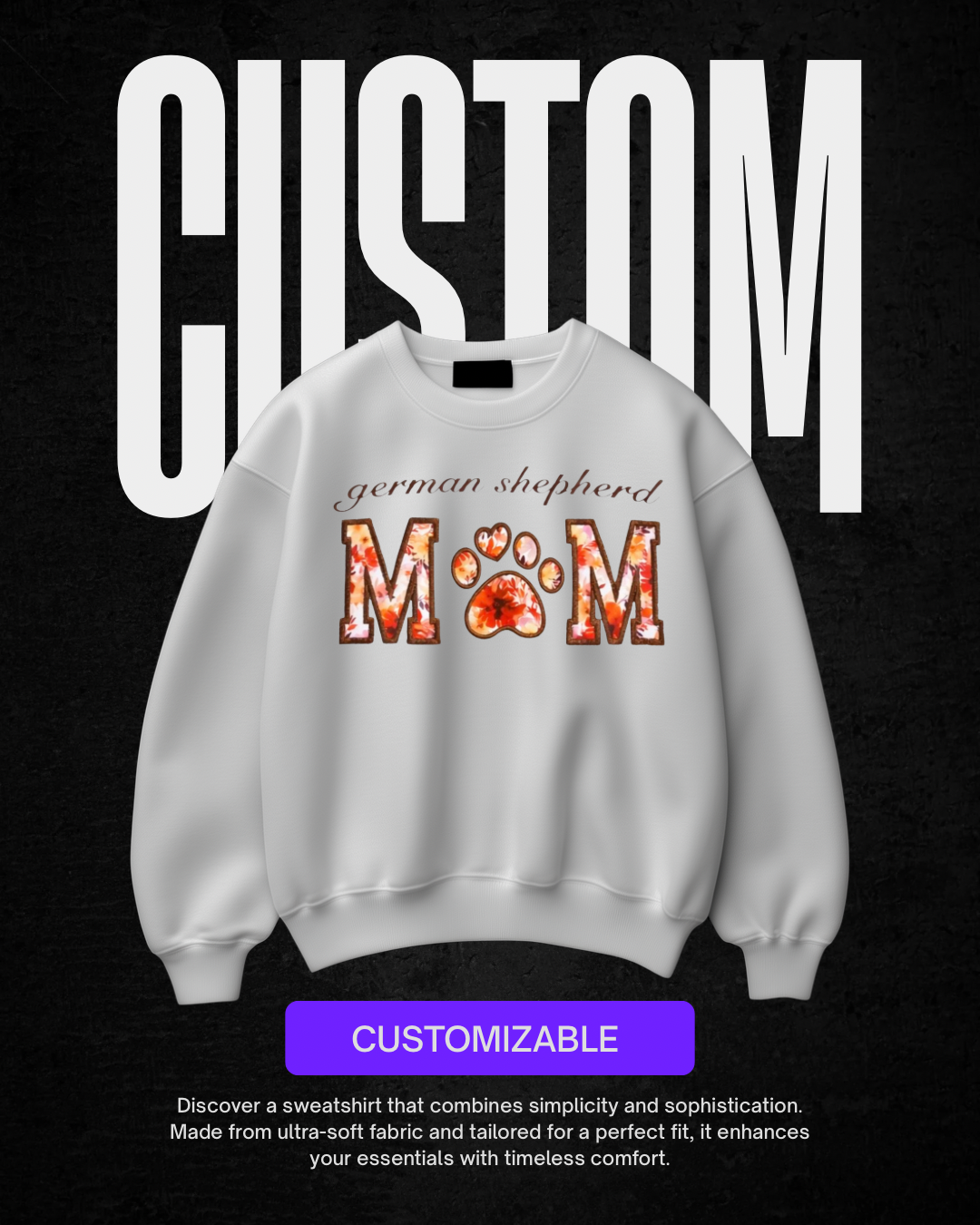 Embroidered DOG MOM Sweatshirt - Adult
