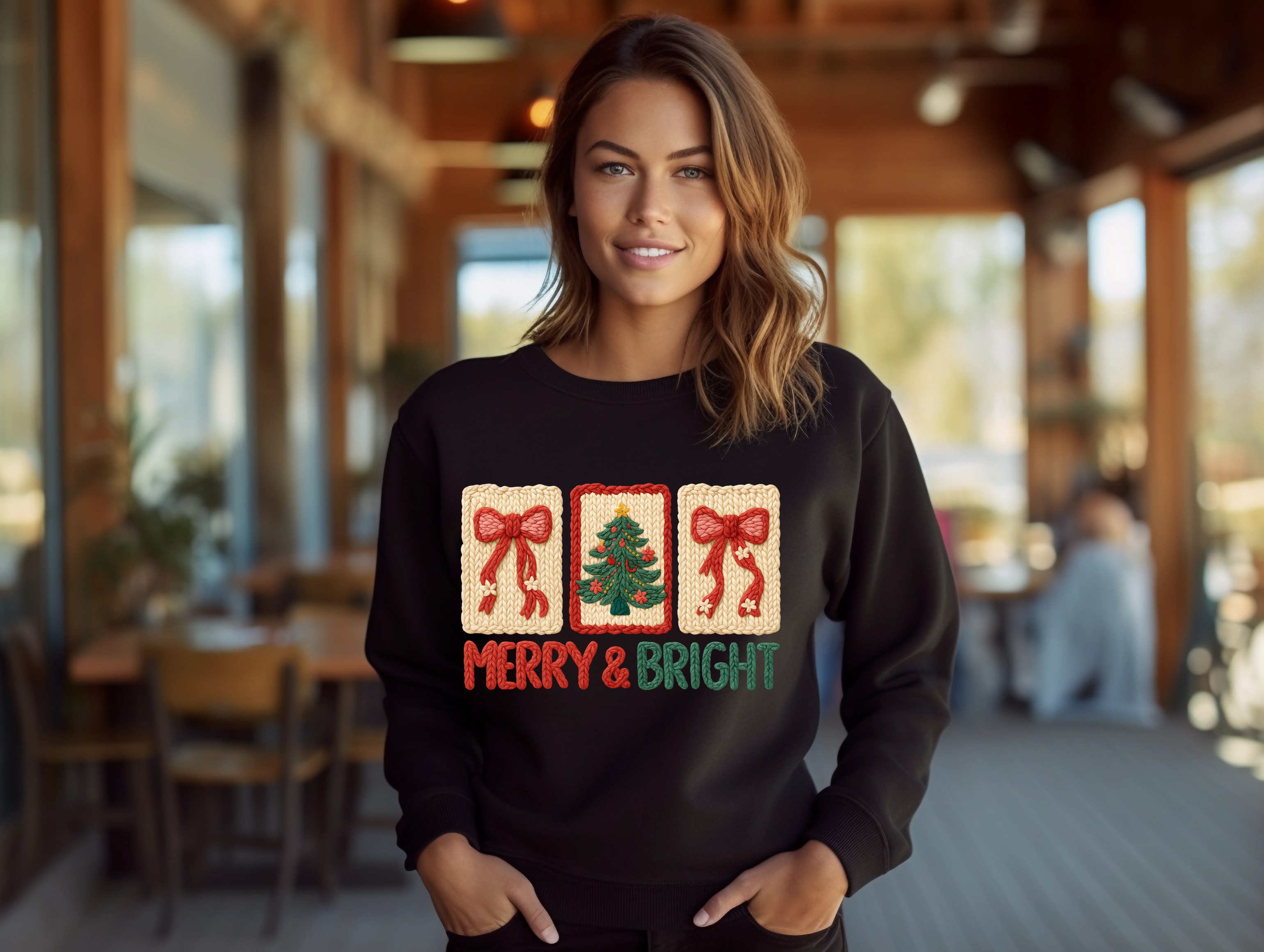 Crochet Vibe Merry and Bright Sweatshirt